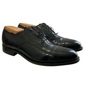Johnston & Murphy Size 9.5 D/B Melton Cap Toe Black Calfskin Oxford W/ Shoe Form